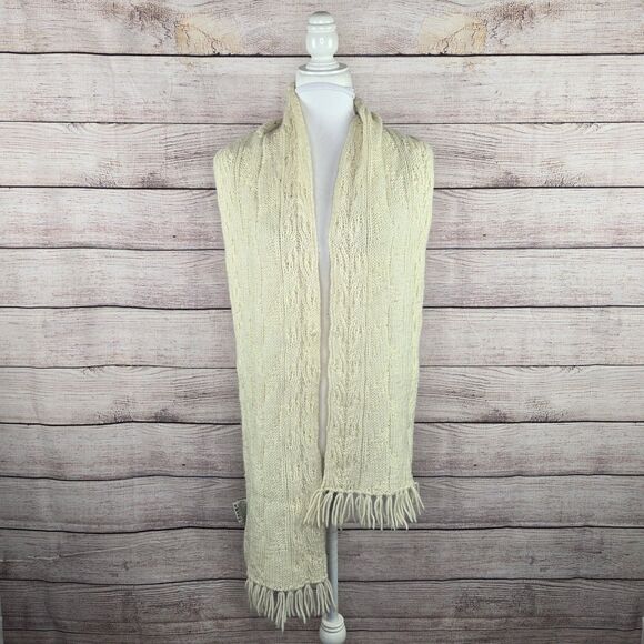 Carraig Donn 100% Merino Wool Scarf Made in Ireland Chunky Knit - Picture 3 of 7